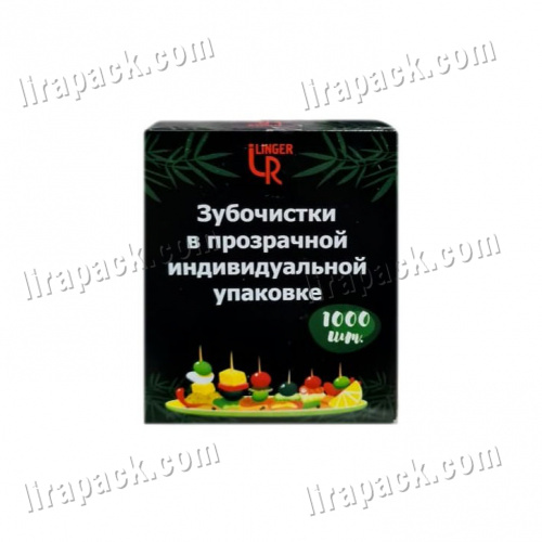 картинка Зубочистки бамбук в индивид. упак. в пленке (50/1000шт) Linger магазина Лирапак