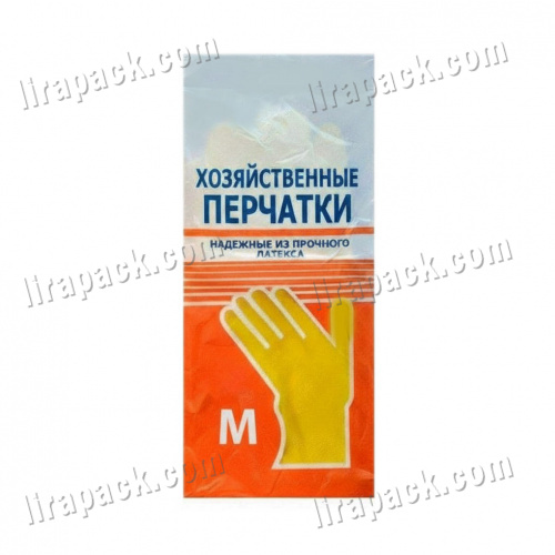 картинка Перчатки латексные хозяйственные размер М (40 гр.) (240пар/кор) Linger магазина Лирапак