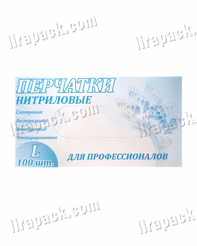 картинка Перчатки Нитриловые смотровые неопудренные Голубые L (100шт/10уп) Linger магазина Лирапак