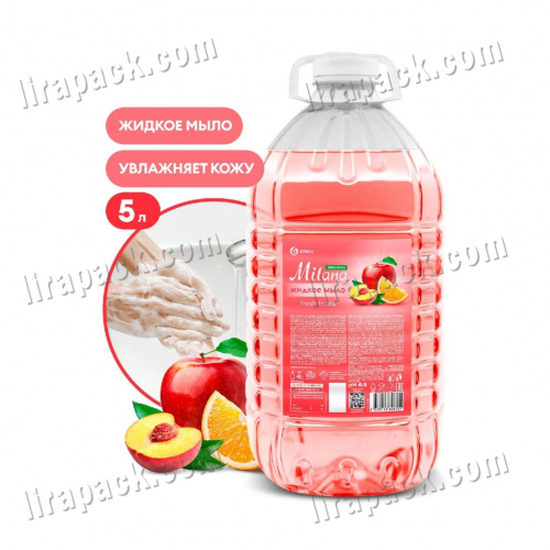 картинка Жидкое мыло "Milana" эконом 5л. Fresh Fruits (2шт/уп) Grass (арт-125806) магазина Лирапак
