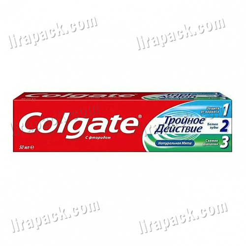 картинка Зубная паста Colgate 77 гр./50 мл. "Тройное действие" натуральная мята (12шт/72кор) магазина Лирапак