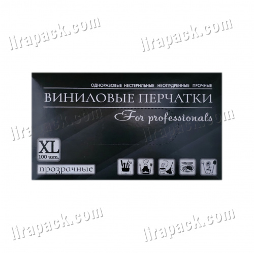 картинка Перчатки Виниловые неопудренные Прозрачные размер XL (100шт/10уп) Linger магазина Лирапак