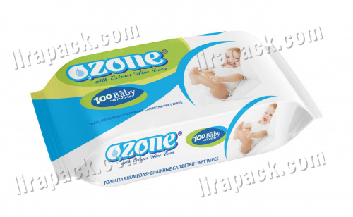 картинка Влажные салфетки "Ozone" (100шт/18кор) "алоэ вера" магазина Лирапак