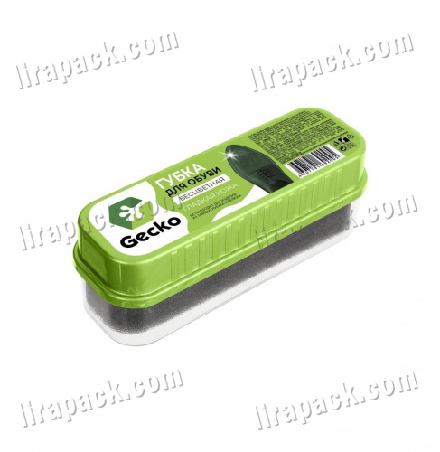 картинка Губка для обуви "Gecko" бесцветная (24шт/кор) магазина Лирапак