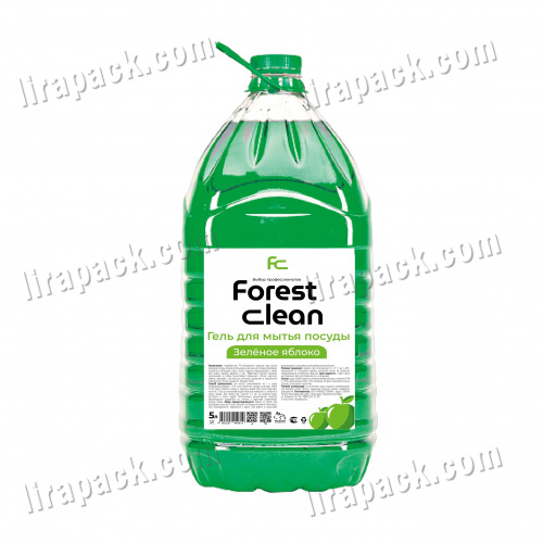 картинка Гель для мытья посуды 5 л. ПЭТ зеленое яблоко (2шт/уп) Forest Clean магазина Лирапак