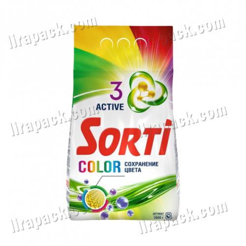 картинка Стиральный порошок "SORTI" автомат COLOR 3 кг. (4шт/уп) магазина Лирапак