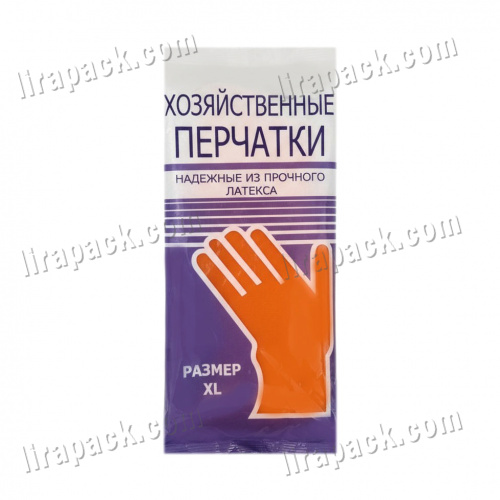 картинка Перчатки латексные хозяйственные №2 размер ХL (30 гр.) (240пар/кор) Linger магазина Лирапак