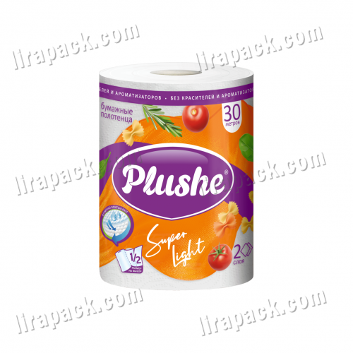 картинка Полотенце бумажное Plushe Super Light 30м. 2 слоя (1рул/18уп) магазина Лирапак