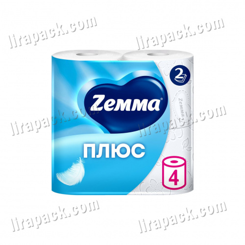 картинка Туалетная бумага ZEMMA плюс 2слоя (4рул/24уп) "белая" магазина Лирапак